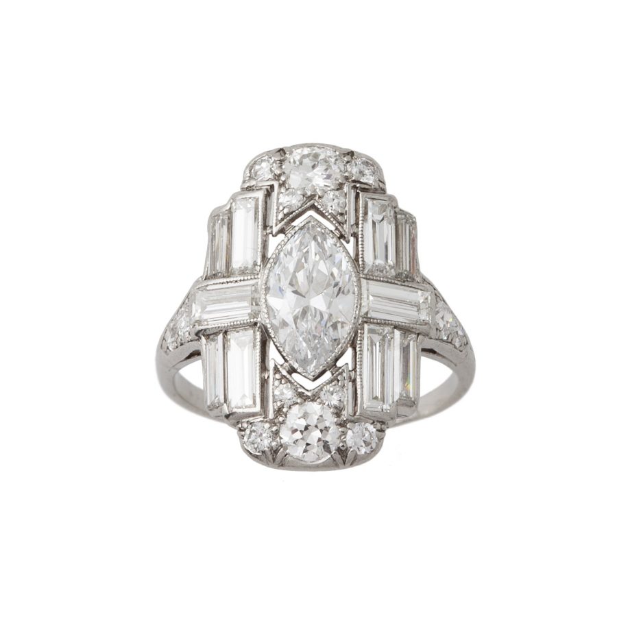 art deco diamant ring 1920s