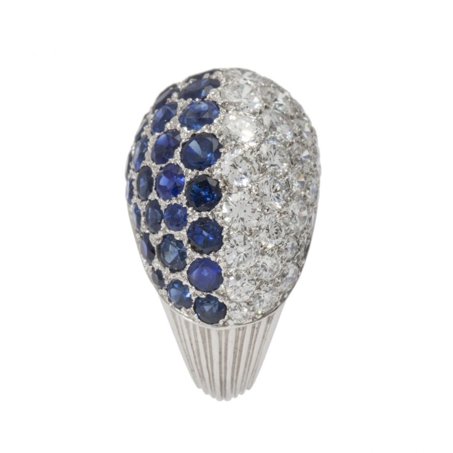 cartier bombe saffier diamant ring