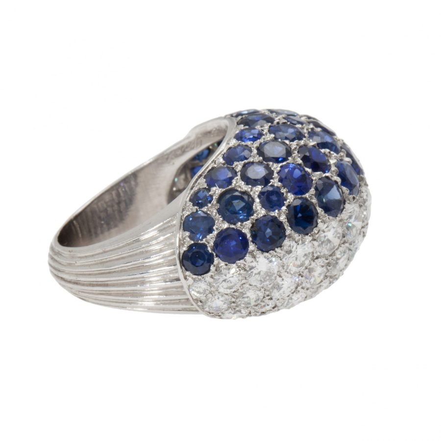 cartier bombe saffier diamant ring