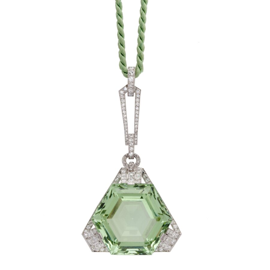 Art Deco hanger groene beryl