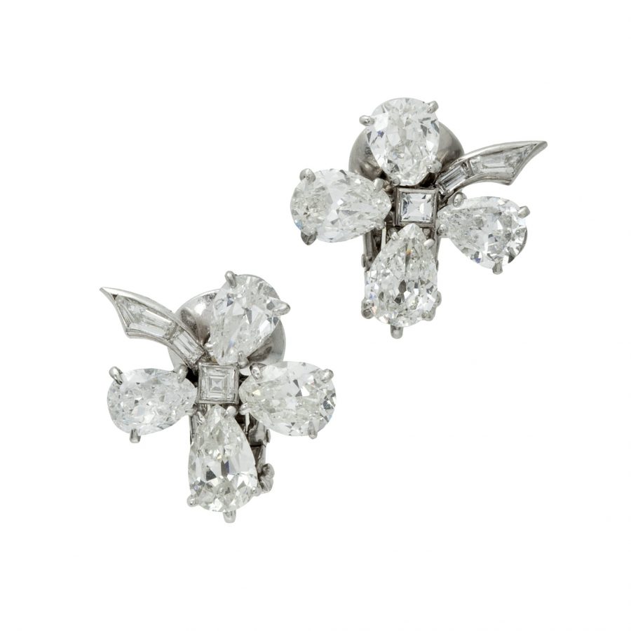 Van Cleef & Arpels diamant bloem oorbellen