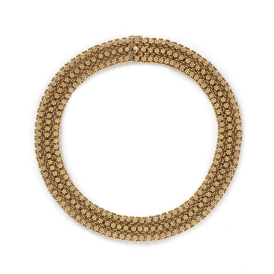 bvlgari 3 rijig collier geelgoud 1970s