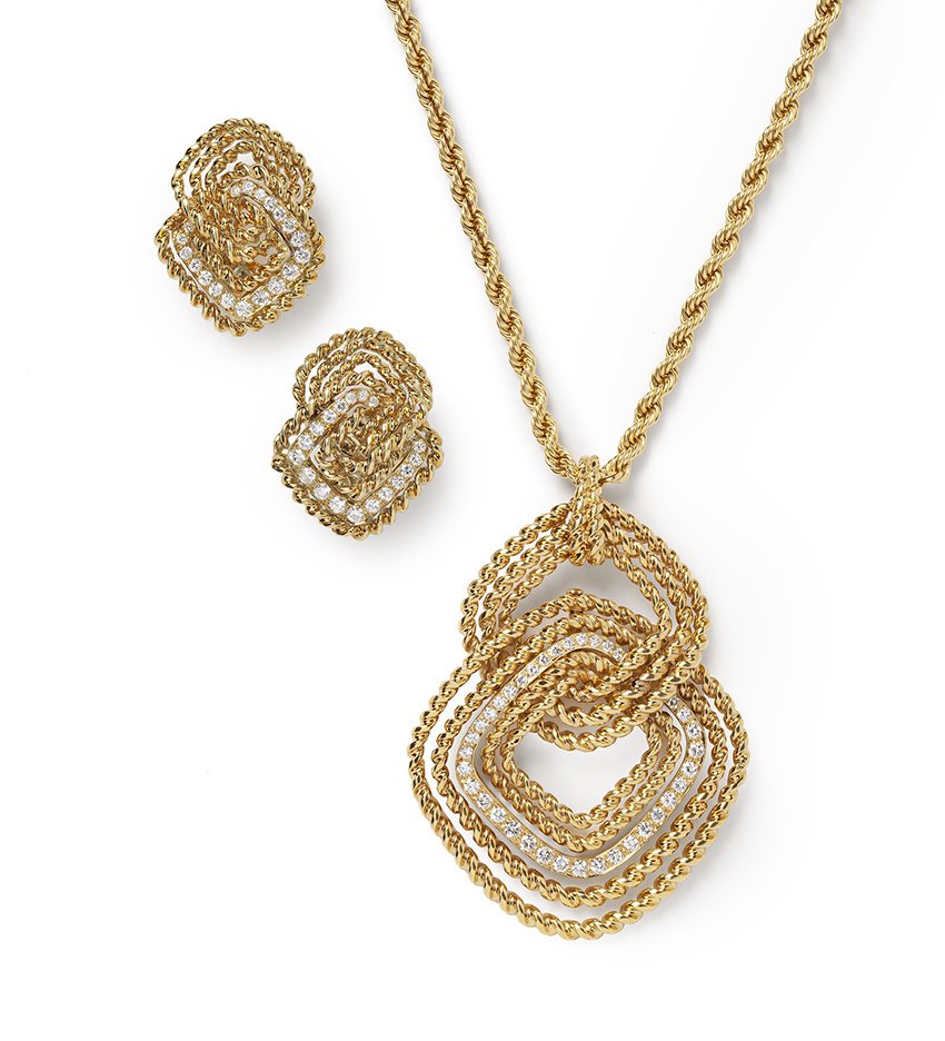 van cleef arpels pendant brooch earrings 1970s