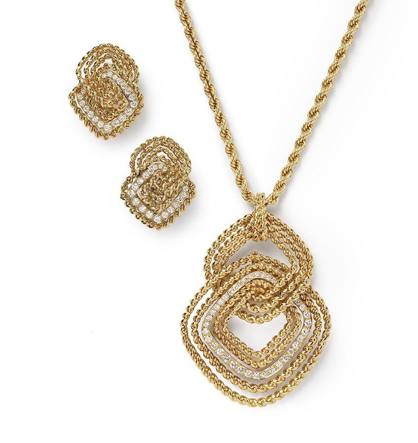 Van Cleef & Arpels hanger/broche met oorbellen