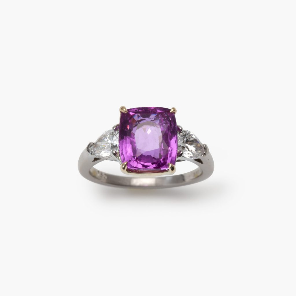 Bvlgari roze saffier ring onverhit