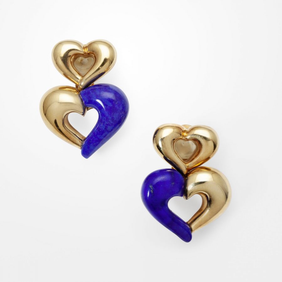 Van Cleef & Arpels hart oorbellen lapis lazuli