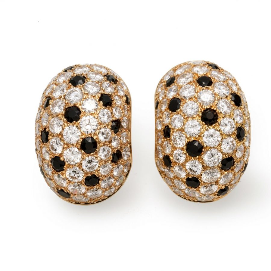 Oorclips VCA onyx diamant Oorclips VCA onyx diamant