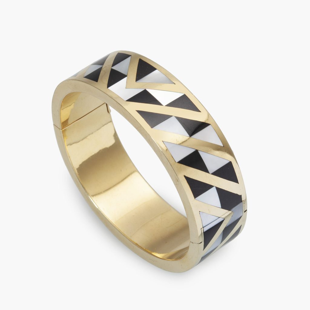 Tiffany & Co bangle inlayed with onyx and mother of pearl 1986