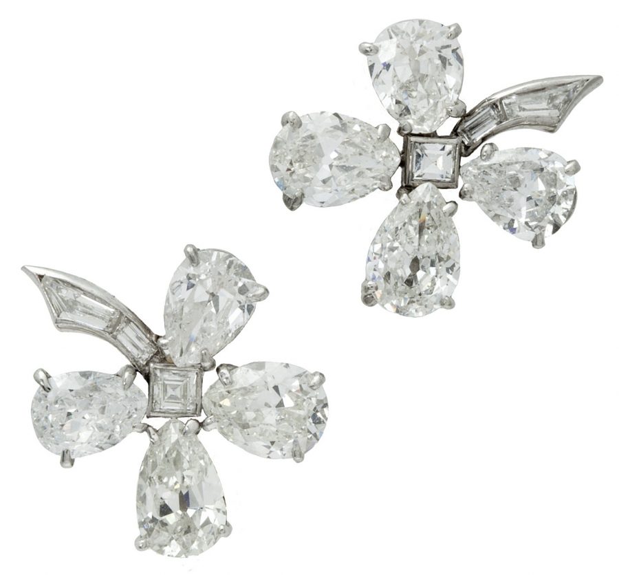 Van Cleef & Arpels diamant bloem oorbellen