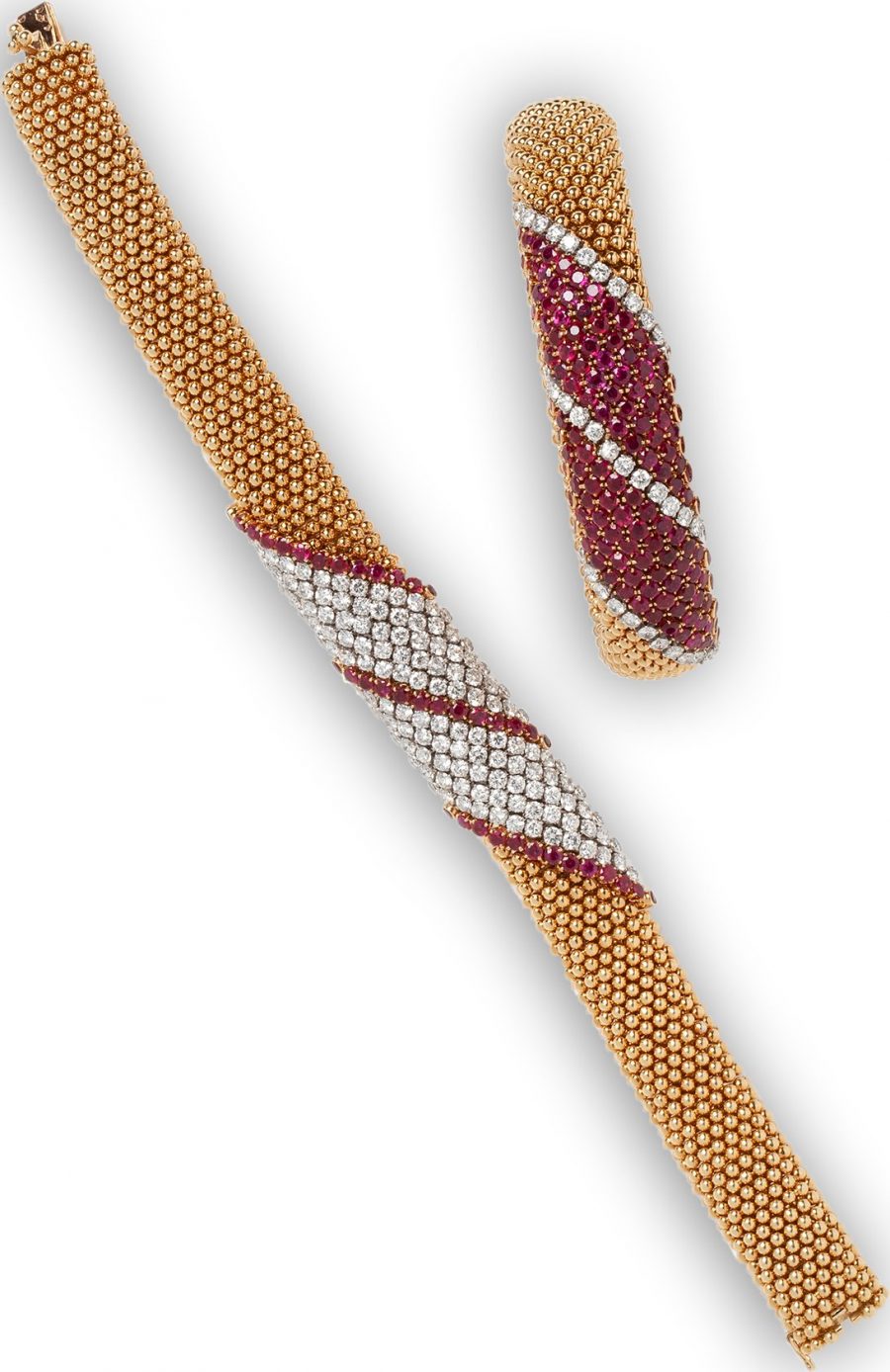 Van Cleef & Arpels Pelouse armbanden diamant robijn