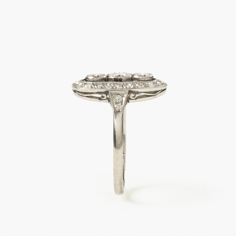 Platina Art Deco ring diamant Vos & Co, Den Haag, circa 1930