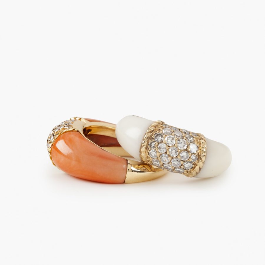 Geelgouden ring Philippine koraal diamant Van Cleef & Arpels, Parijs, 1960s