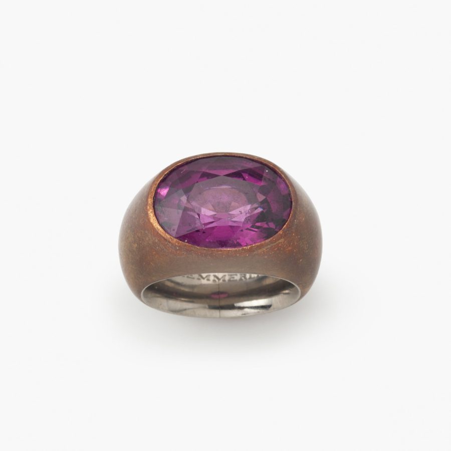 Hemmerle ring witgoud koper siberiet paarse toermalijn
