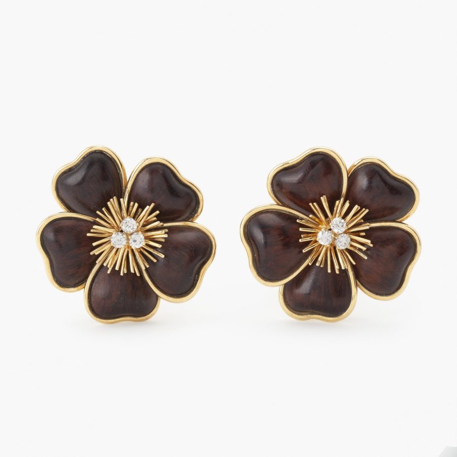 Van Cleef & Arpels Clematis oorclips en broche