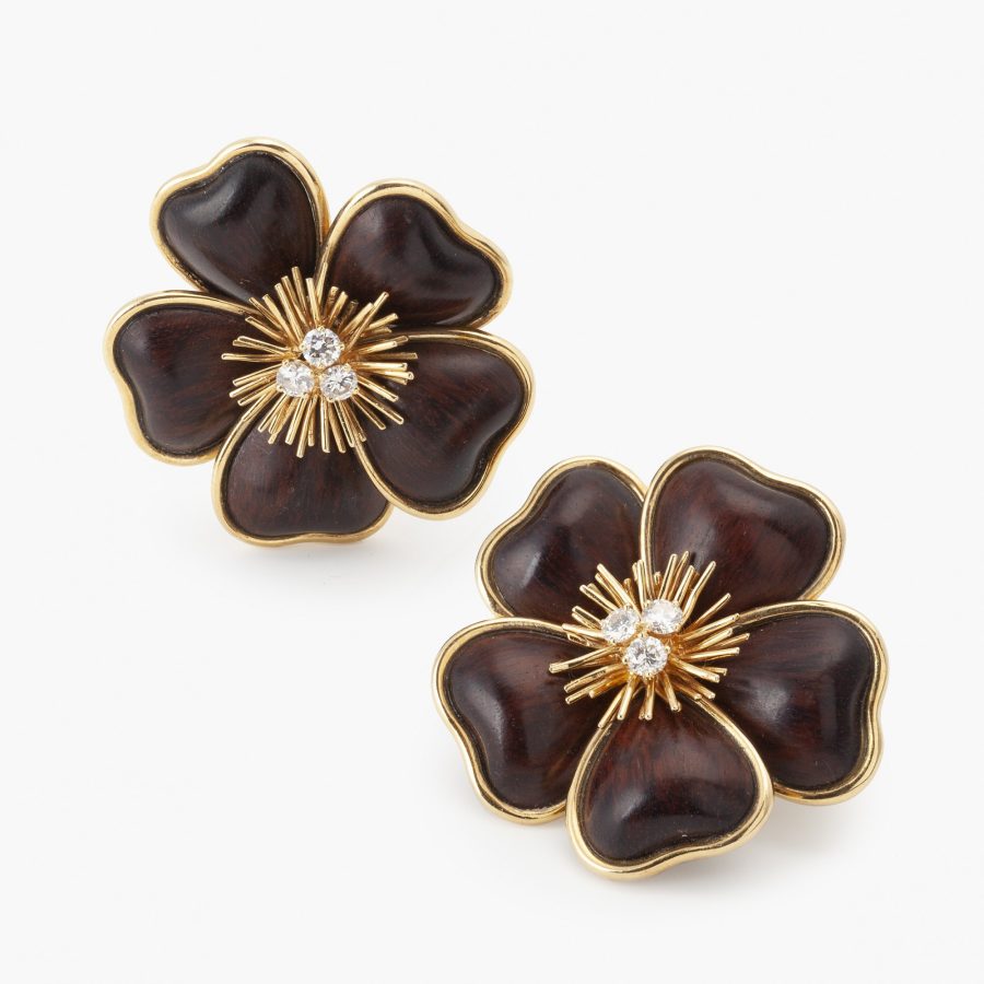 Van Cleef & Arpels Clematis oorclips en broche