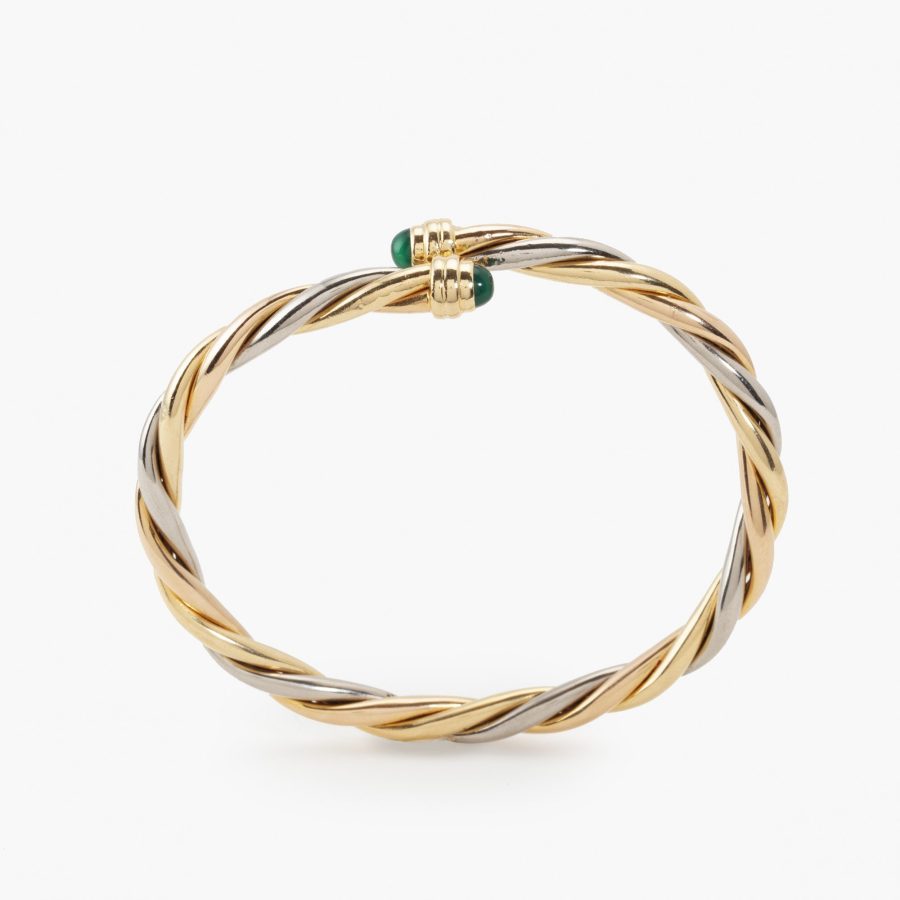 Cartier Trinity green agath cuff bracelet 1990