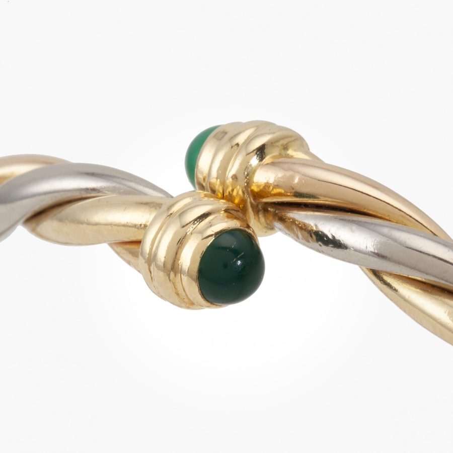 Cartier Trinity green agath cuff bracelet 1990