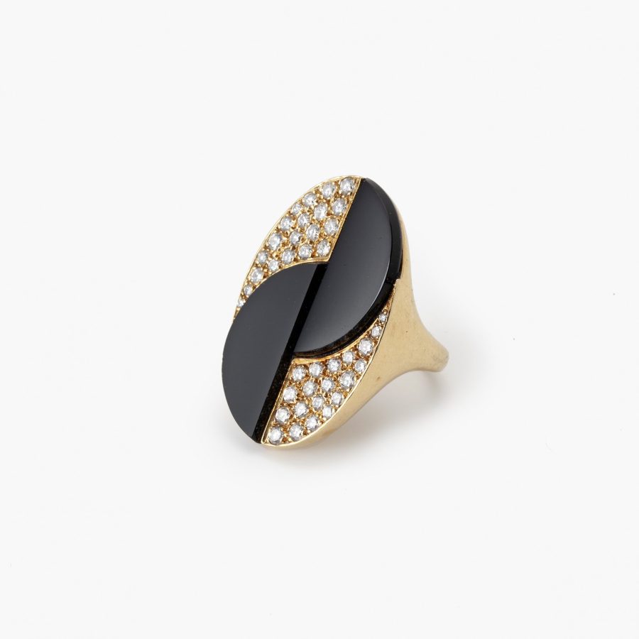 Tiffany & Co ring onyx diamant 1970s