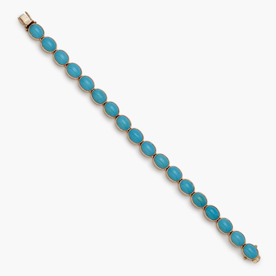 Rosé gouden armband turkoois modern