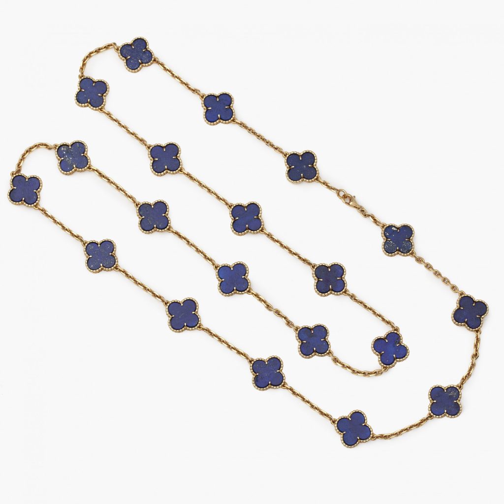 Van Cleef & Arpels lapis lazuli Alhambra collier vintage