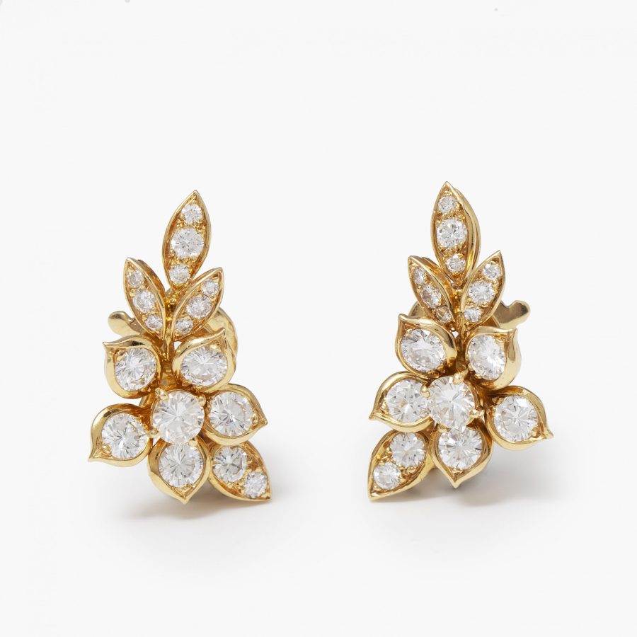 Van Cleef & Arpels diamant bloemen oorclips