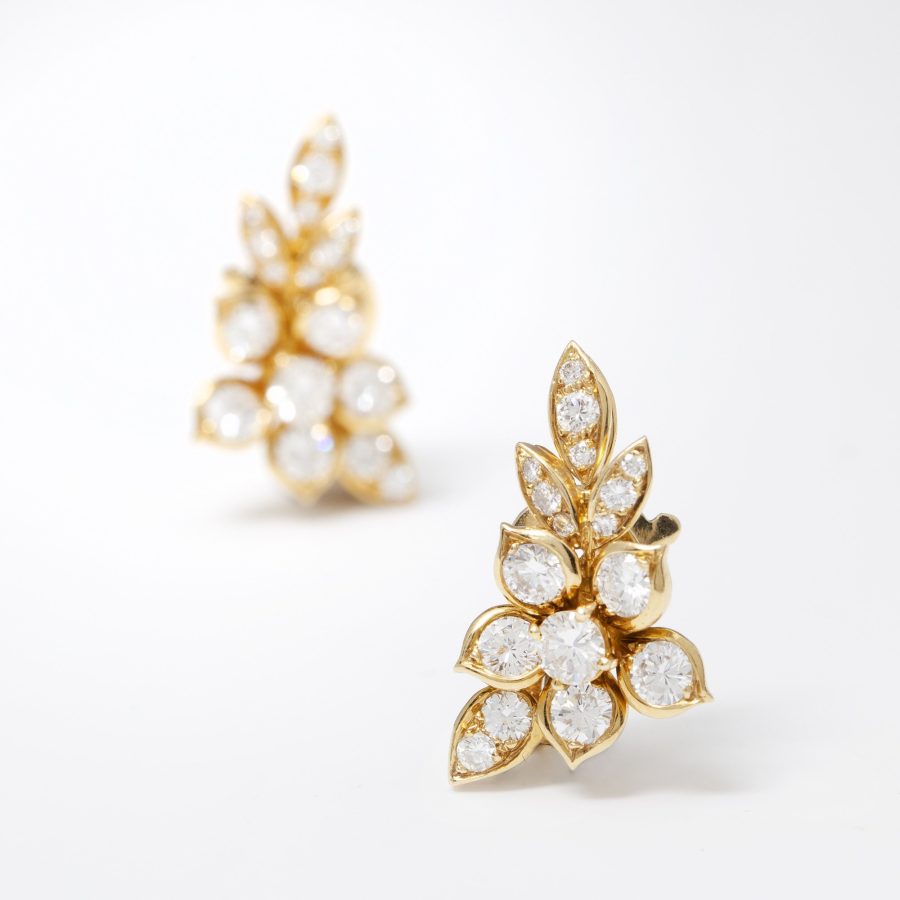 Van Cleef & Arpels diamant bloemen oorclips