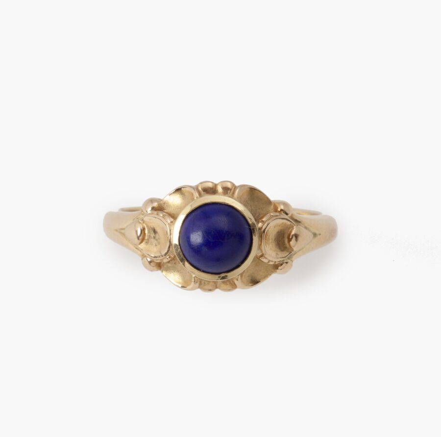 Achttien karaat geelgouden ring lapis lazuli Georg Jensen 1910-1925