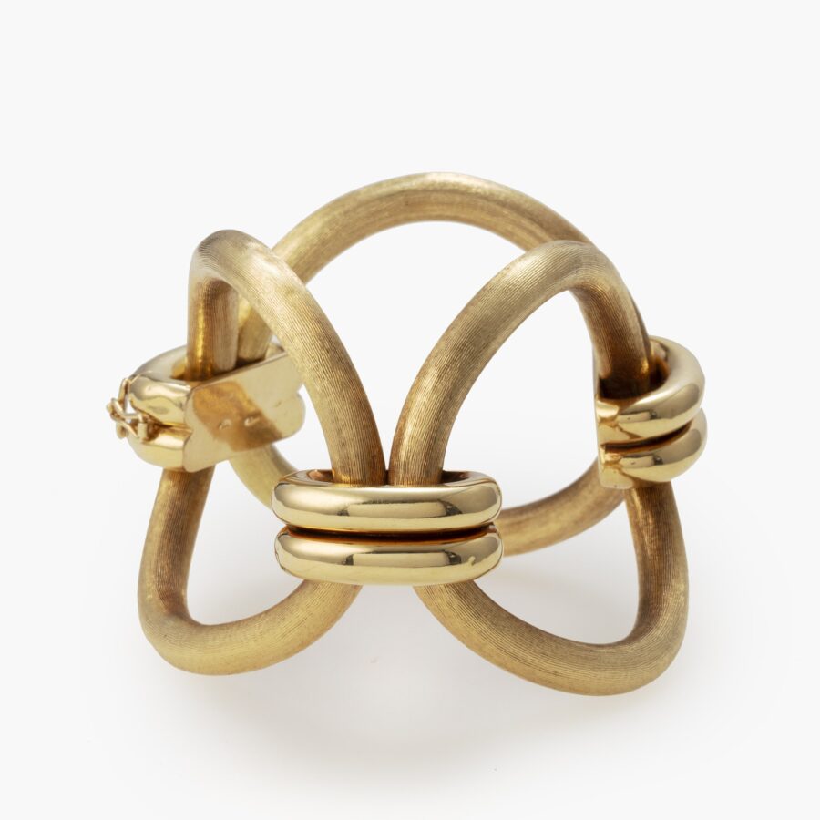 Geelgouden armband grote ronde schakels, gesigneerd Cartier, ca 1960