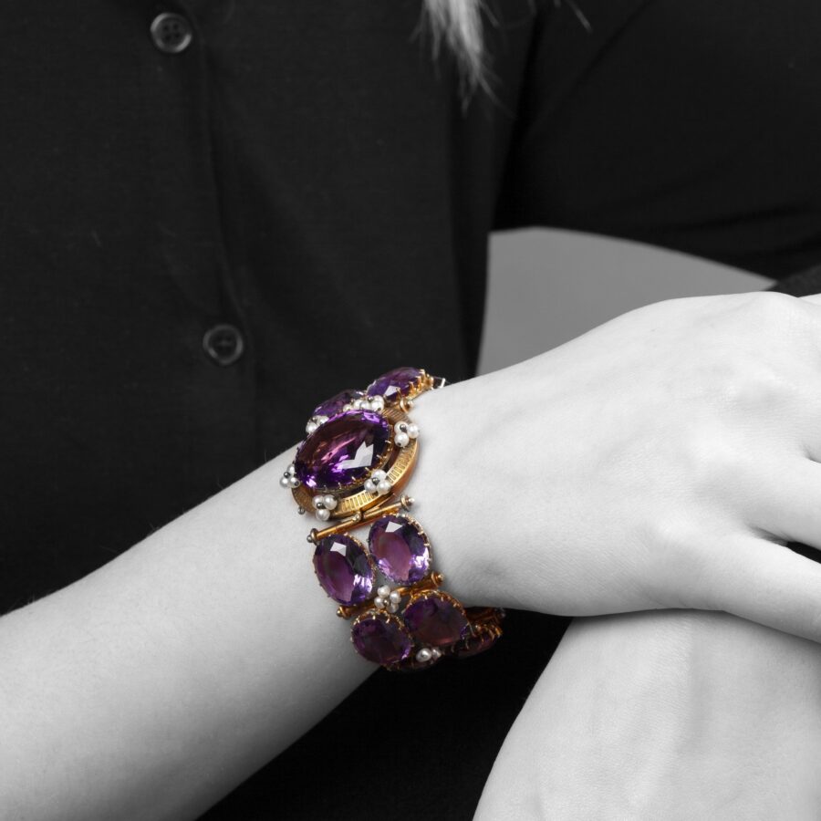Antieke armband amethist - Afbeelding 3