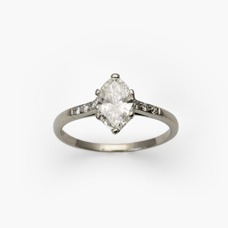 Solitair ring markies diamant