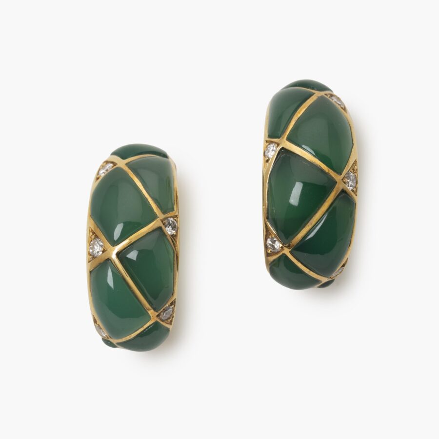 Oorclips groen agaat Van Cleef & Arpels